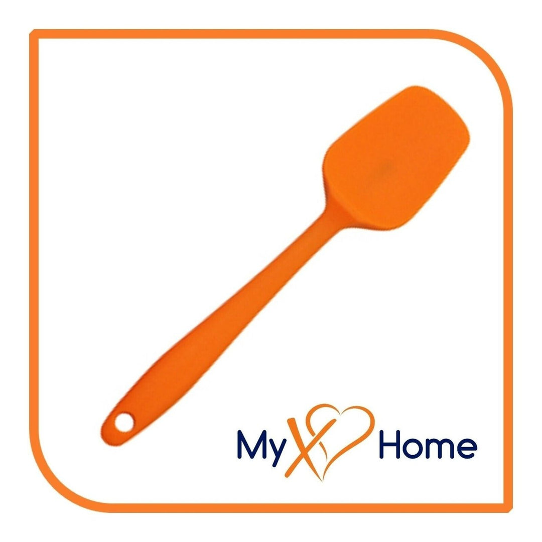 8" Orange Silicone Spoon/Spatula 1 Tool w/ 2 Uses (1 2 4 or 6 Tools) Image 1