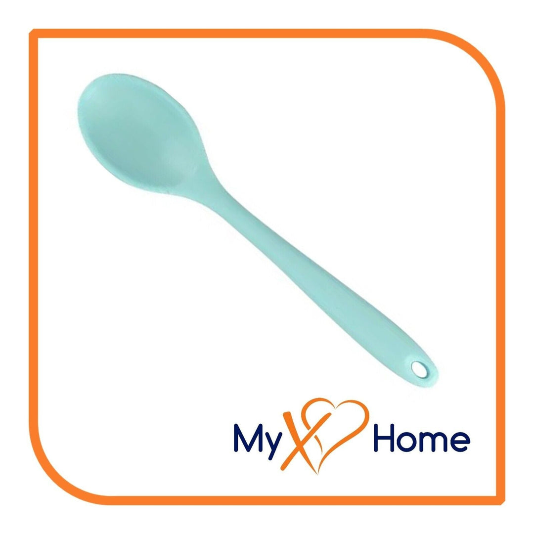 8" Pastel / Nordic Green Silicone Spoon by MyXOHome (1 2 4 or 6 Spoons) Image 3