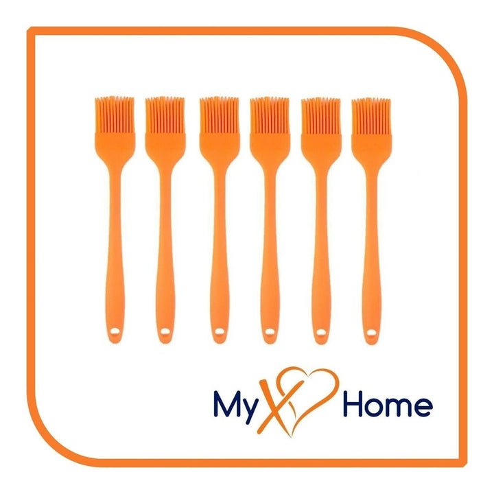 8" Orange Silicone Basting Brush by MyXOHome (1 2 4 or 6 Brushes) Image 1