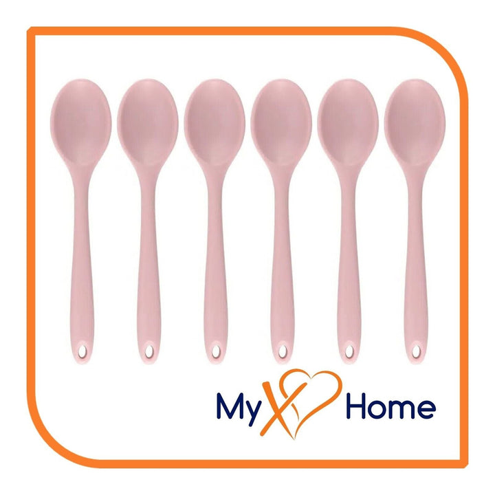 8" Pastel / Nordic Pink Silicone Spoon by MyXOHome (1 2 4 or 6 Spoons) Image 1