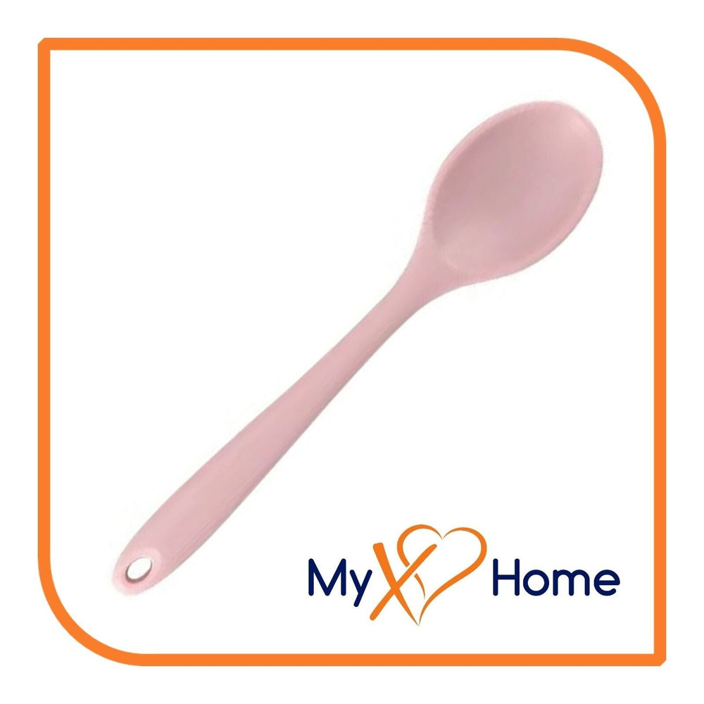 8" Pastel / Nordic Pink Silicone Spoon by MyXOHome (1 2 4 or 6 Spoons) Image 2