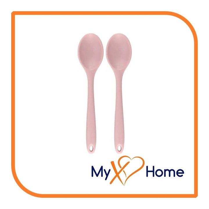 8" Pastel / Nordic Pink Silicone Spoon by MyXOHome (1 2 4 or 6 Spoons) Image 1