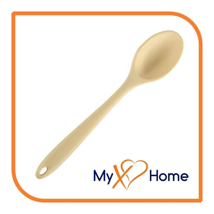 8" Pastel / Nordic Yellow Silicone Spoon by MyXOHome (1 2 4 or 6 Spoons) Image 1