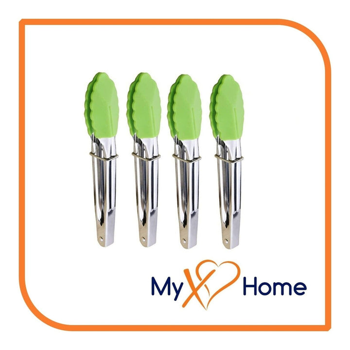 7" Green Silicone Tongs by MyXOHome (1 2 4 or 6 Tongs) Image 4