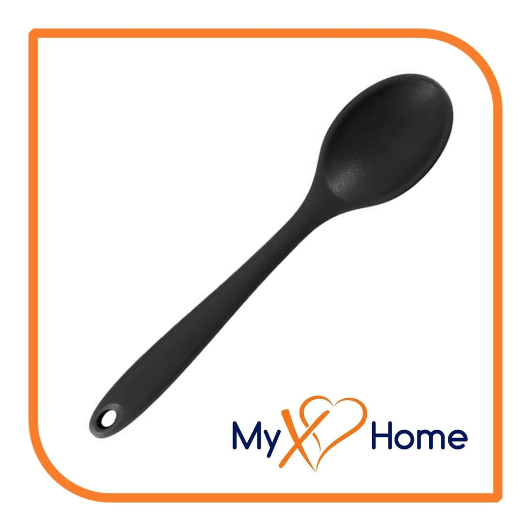 8" Black Silicone Spoon by MyXOHome (1 2 4 or 6 Spoons) Image 2