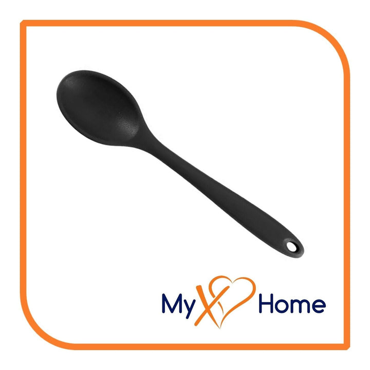 8" Black Silicone Spoon by MyXOHome (1 2 4 or 6 Spoons) Image 3