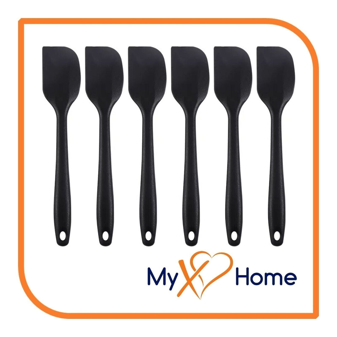 8" Black Silicone Spatula by MyXOHome (1 2 4 or 6 Spatulas) Image 1