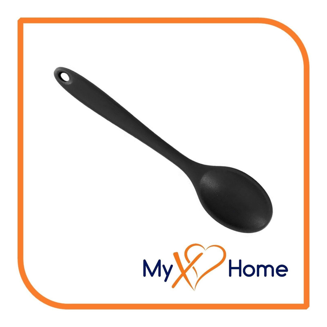 8" Black Silicone Spoon by MyXOHome (1 2 4 or 6 Spoons) Image 4