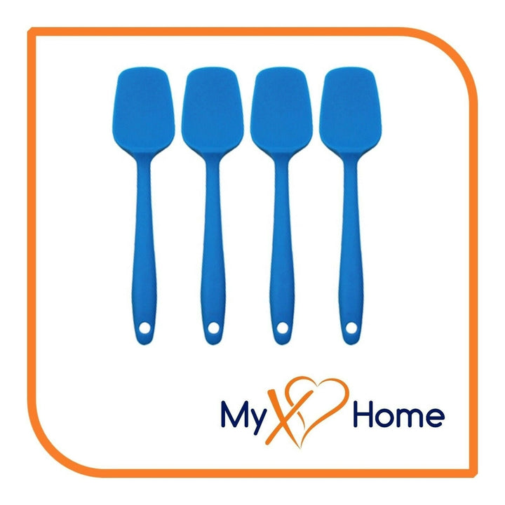 8" Blue Silicone Spoon/Spatula 1 Tool w/ 2 Uses (1 2 4 or 6 Tools) Image 4