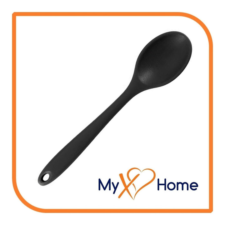 8" Black Silicone Spoon by MyXOHome (1 2 4 or 6 Spoons) Image 1