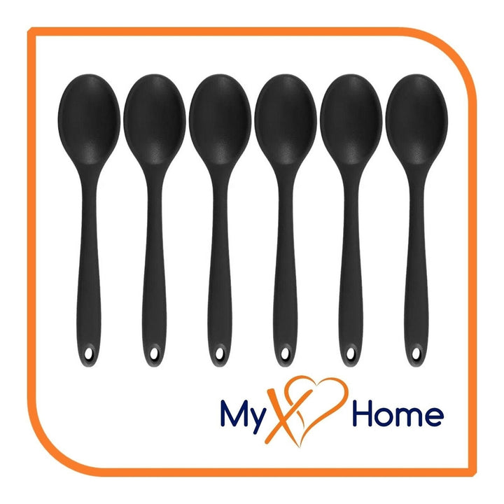 8" Black Silicone Spoon by MyXOHome (1 2 4 or 6 Spoons) Image 1