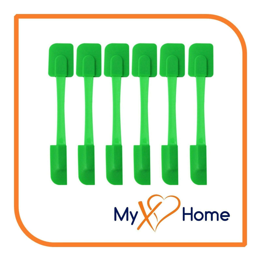 9.75" Green Silicone Dual Sided Spatula by MyXOHome (1 2 4 or 6 Spatulas) Image 1