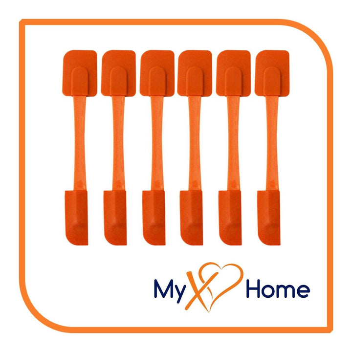 9.75" Orange Silicone Dual Sided Spatula by MyXOHome (1 2 4 or 6 Spatulas) Image 1