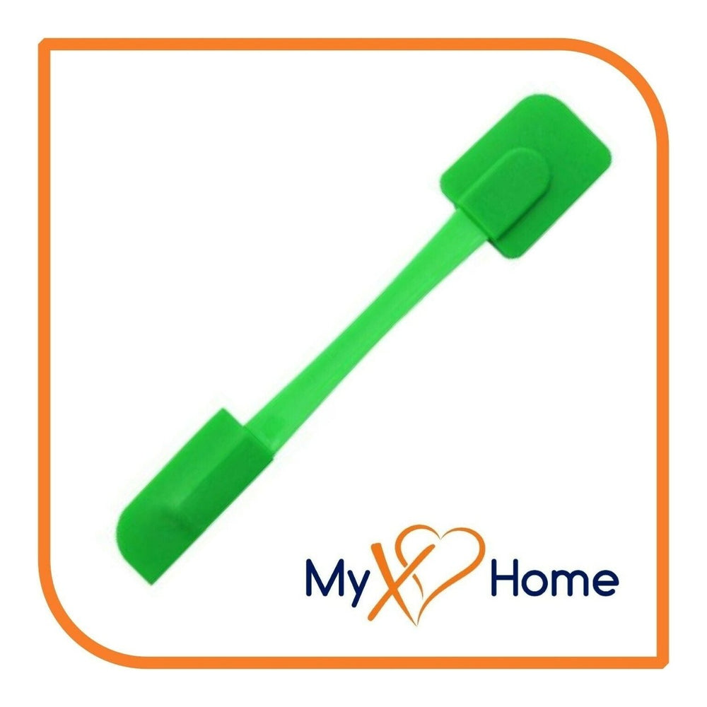 9.75" Green Silicone Dual Sided Spatula by MyXOHome (1 2 4 or 6 Spatulas) Image 2