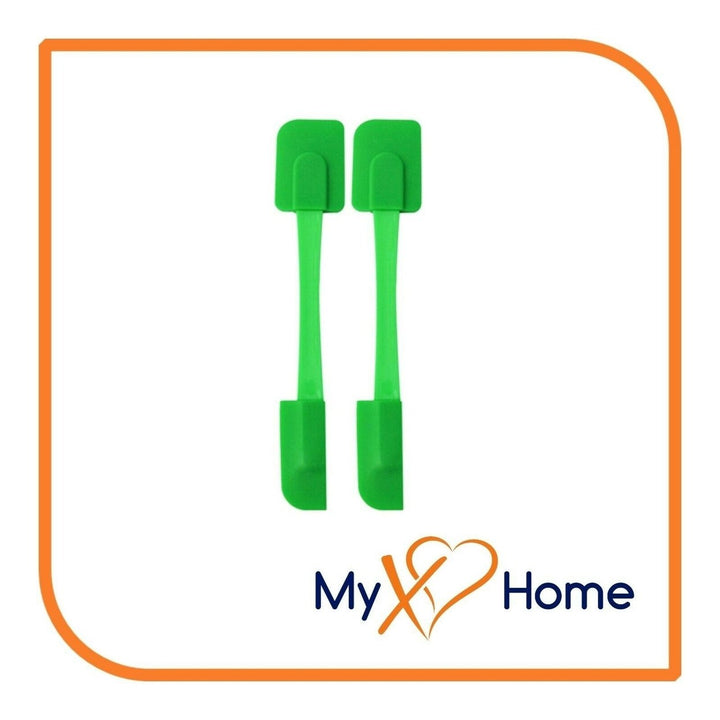 9.75" Green Silicone Dual Sided Spatula by MyXOHome (1 2 4 or 6 Spatulas) Image 3