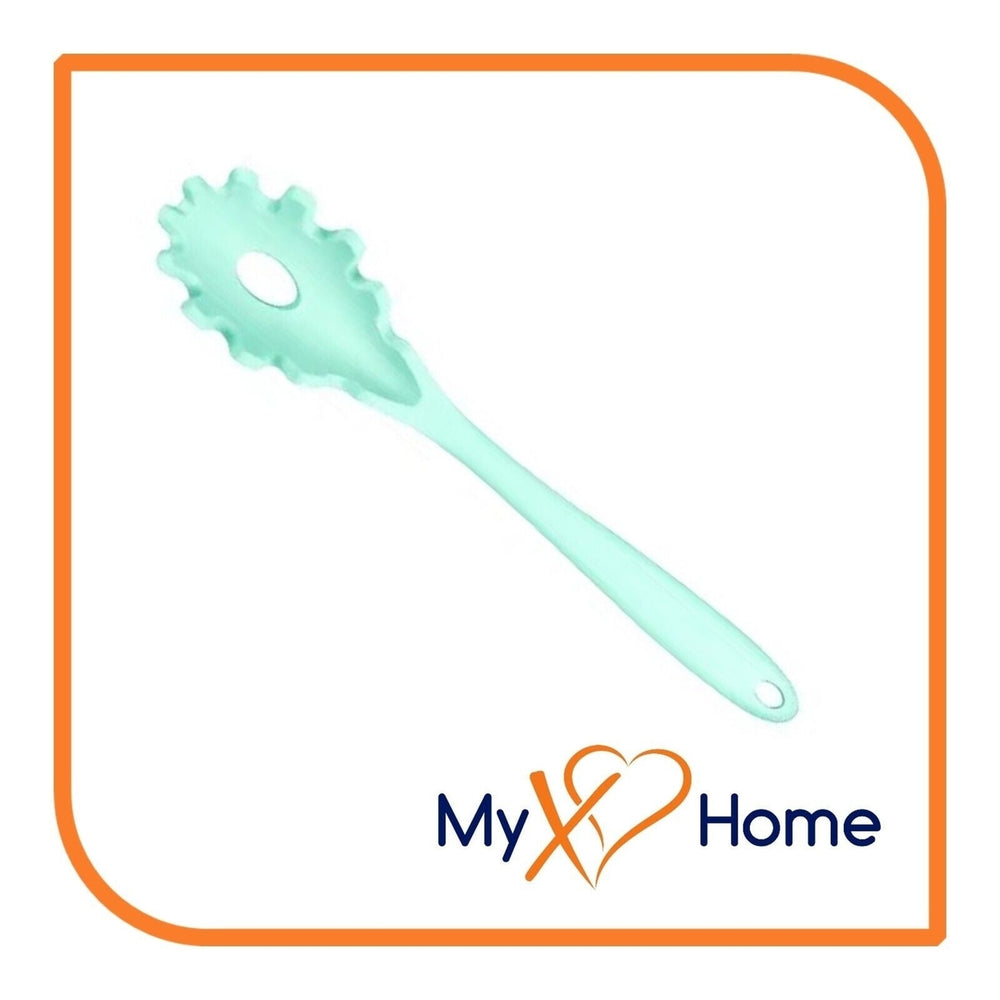 8-1/2" Pastel / Nordic Green Silicone Pasta Fork by MyXOHome Image 2