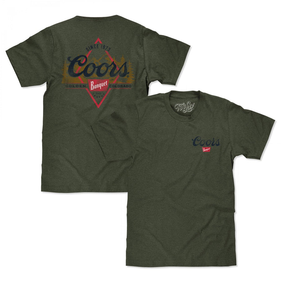 Coors Banquet Diamond Logo Front and Back Print T-Shirt Image 1