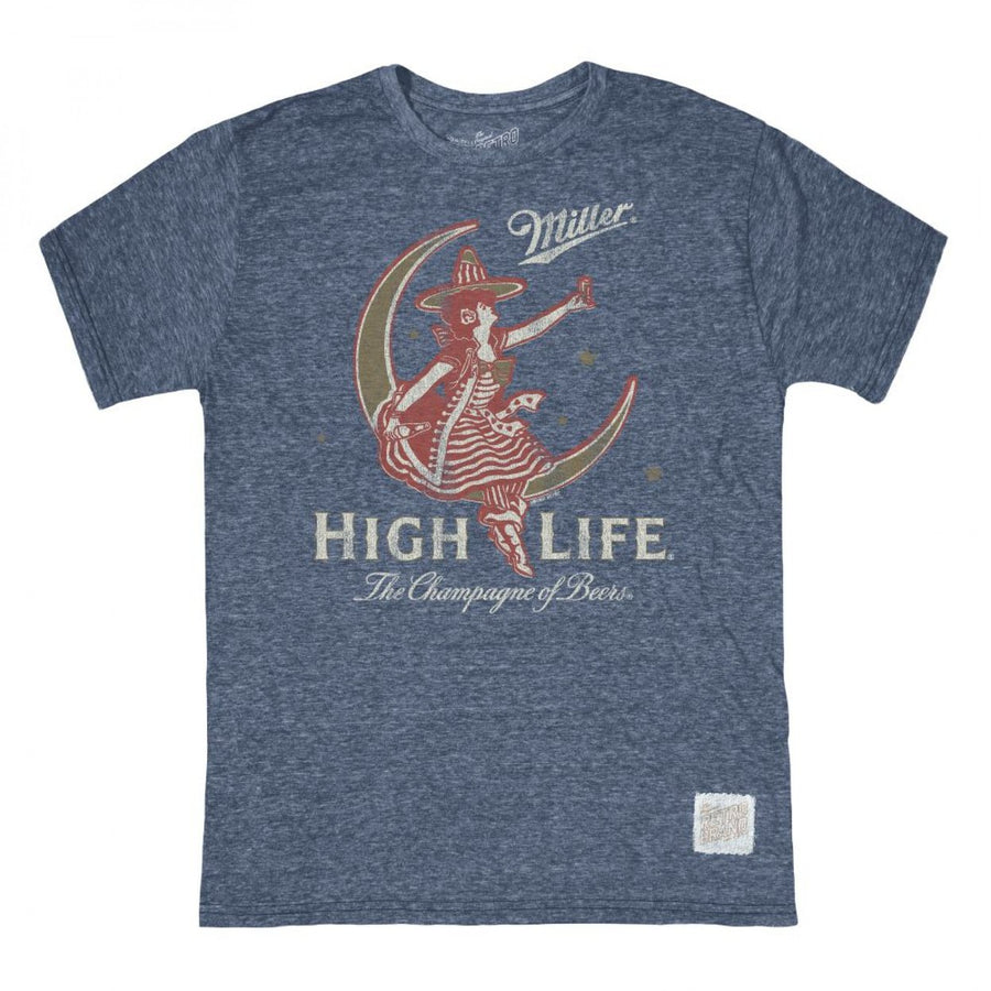 Miller High Life Girl in the Moon Triblend T-Shirt Image 1