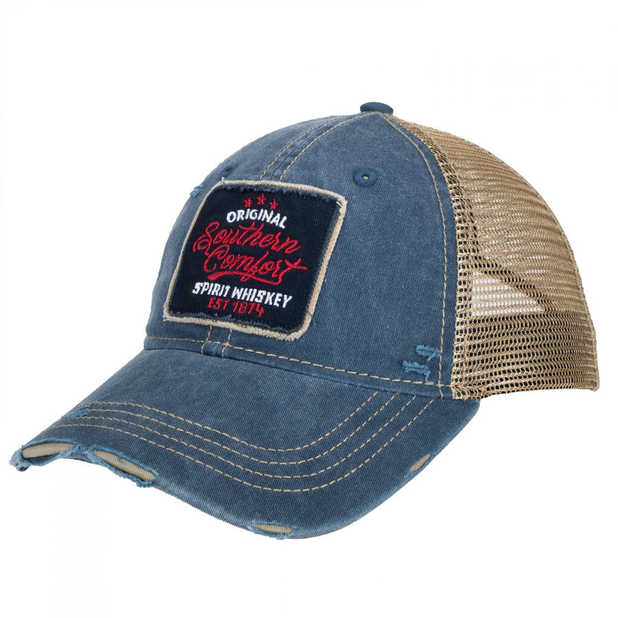 Southern Comfort Embroidered Patch Distressed Dad Cap Image 1