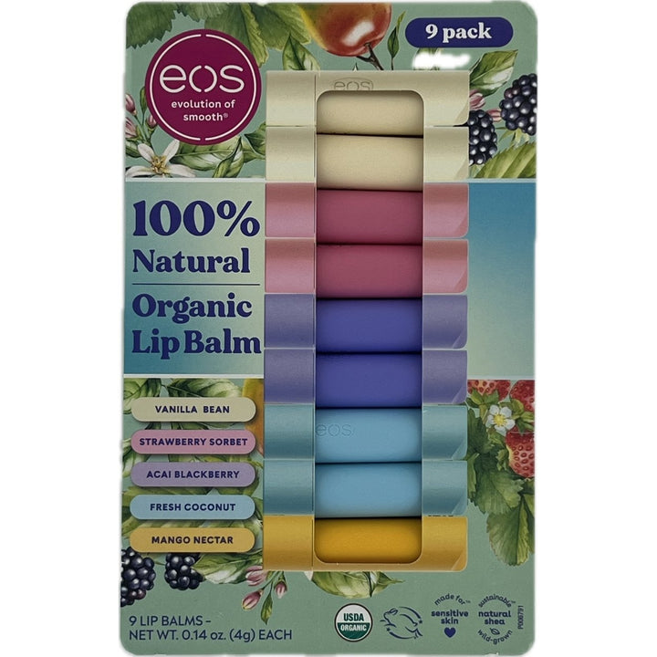 eos 100% Natural Organic Lip Balm Variety 0.14 Ounce (Pack of 9) Image 3