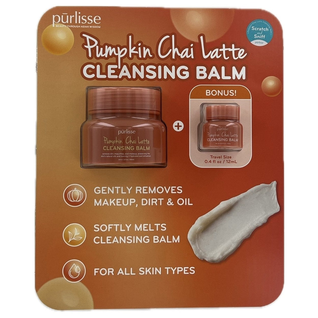 Purlisse Pumpkin Chai Latte Cleansing Balm 3.4 Ounce + Bonus Travel Size Image 3