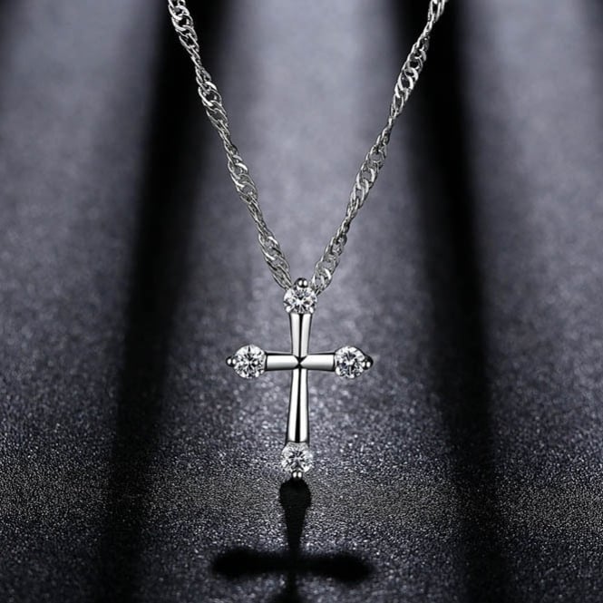 Crystal Cross Pendant Necklace Image 2