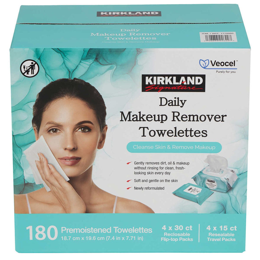 Kirkland Signature Daily Makeup Remover Towelettes 180 Count Image 1