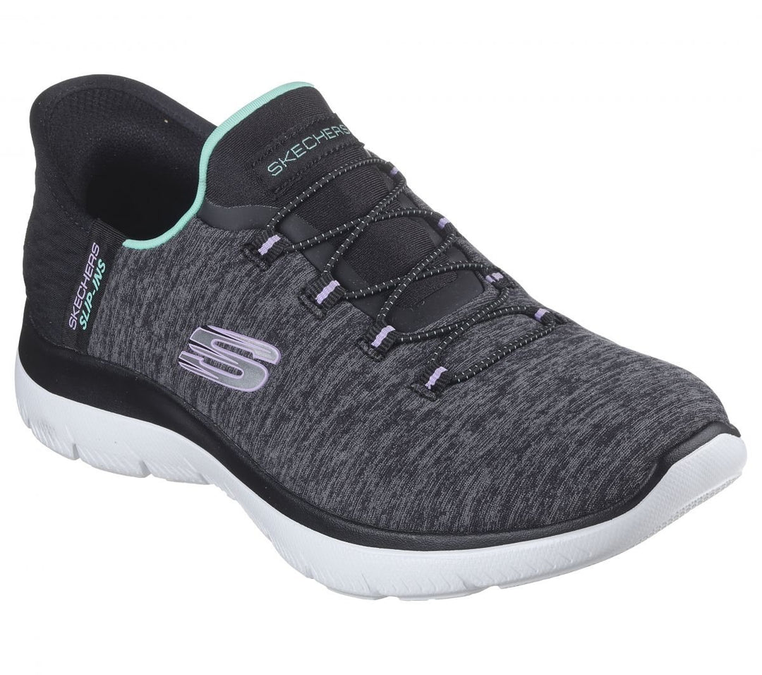 Skechers Womens Slip-Ins: Summits - Dazzling Haze Black/Turquoise - 149937-BKTQ BLACK/TURQUOISE Image 2