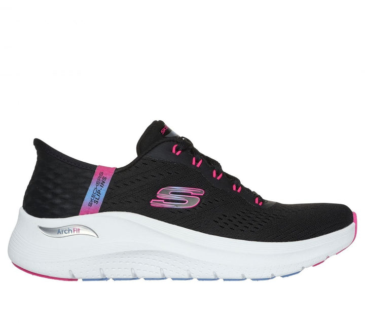 Skechers Womens Slip-ins: Arch Fit 2.0 - Easy Chic Sneakers Black/Hot Pink - 150066-BKHP Black / Hot Pink Image 1