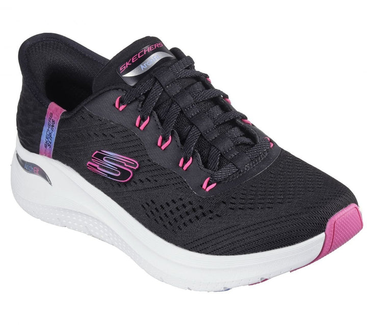 Skechers Womens Slip-ins: Arch Fit 2.0 - Easy Chic Sneakers Black/Hot Pink - 150066-BKHP Black / Hot Pink Image 2