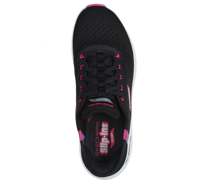 Skechers Womens Slip-ins: Arch Fit 2.0 - Easy Chic Sneakers Black/Hot Pink - 150066-BKHP Black / Hot Pink Image 3