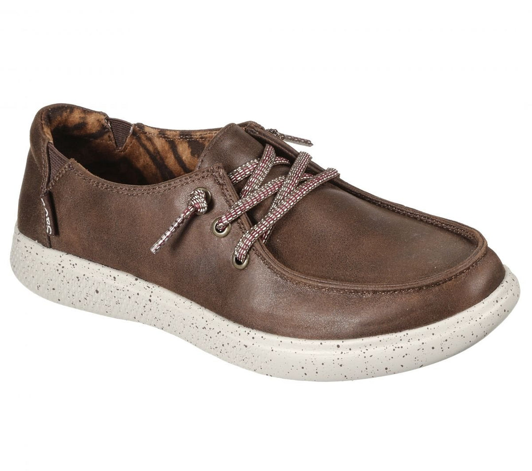 Skechers Womens BOBS Skipper - Sandbar Social Wide Sneakers Brown - 113453W-BRN BROWN Image 2