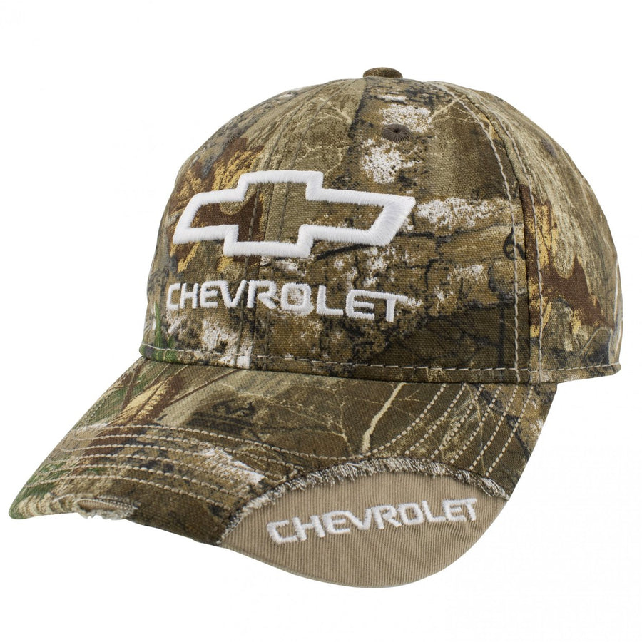 Chevrolet Logo All Over Camo Print Pre-Cuved Adjustable Hat Image 1