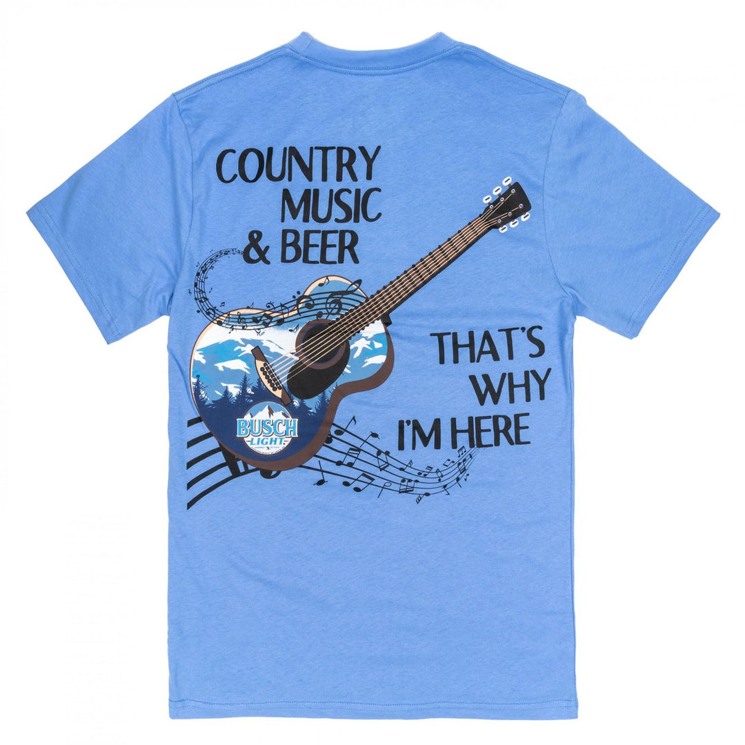 Busch Light Country Music and Beer Front and Back Print T-Shirt Image 3