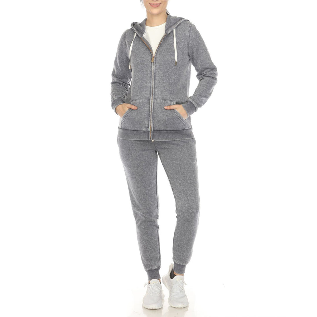 White Mark Womens Burnout Jogger Set Image 1