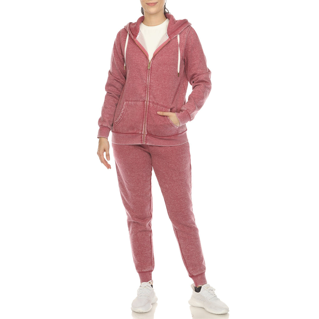 White Mark Womens Burnout Jogger Set Image 3