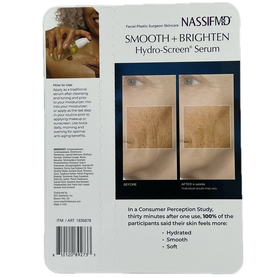 NassifMD Hydro-Screen Serum Firm + Hydrate 2 Fluid Ounce + 0.17 Fluid Ounce Image 2