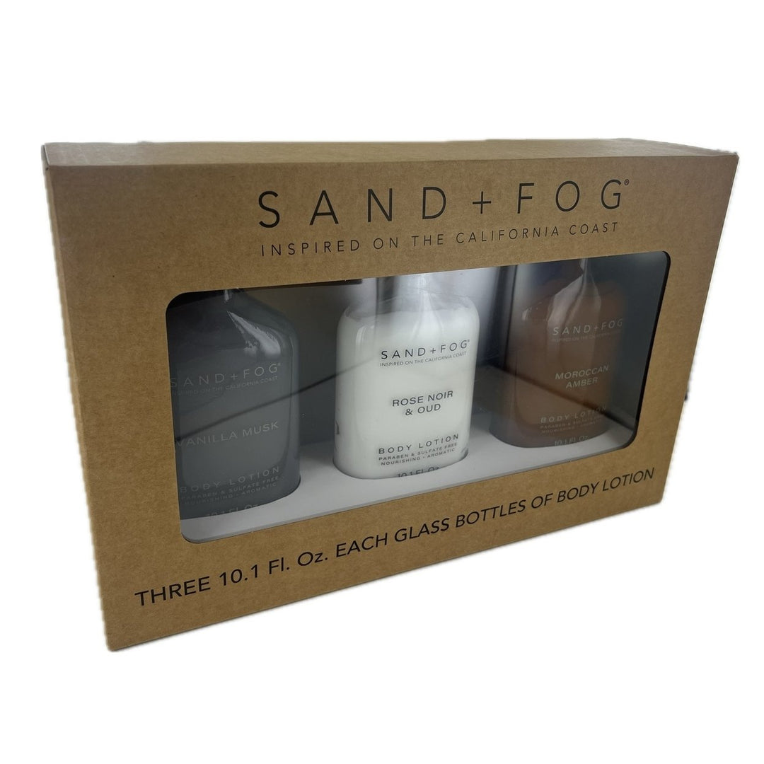 Sand + Fog Body Lotion Glass Bottle Variety 10.1 Fluid Ounce (Pack of 3) Image 3