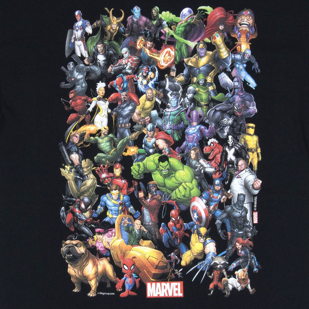 Marvel Universe Black Mens T-Shirt Image 2