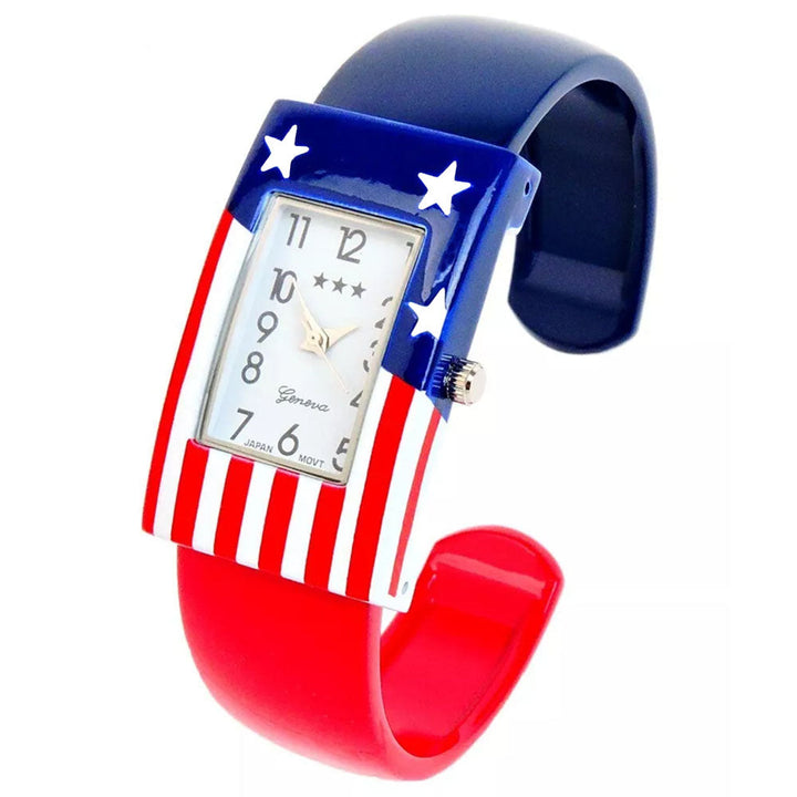 USA Flag Small Size Bangle Cuff Watch Image 1