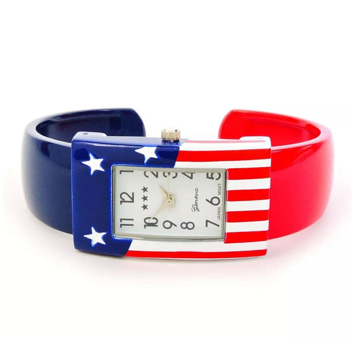 USA Flag Small Size Bangle Cuff Watch Image 3