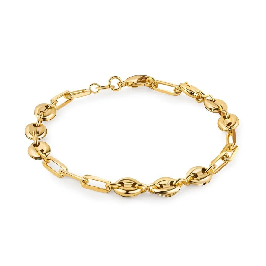 18K Gold Mariner and Paperclip Link Anklet 10 Image 1