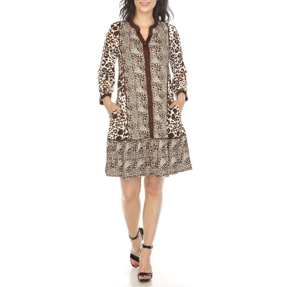 White Mark Womens Leopard Print Shift Dress Image 2