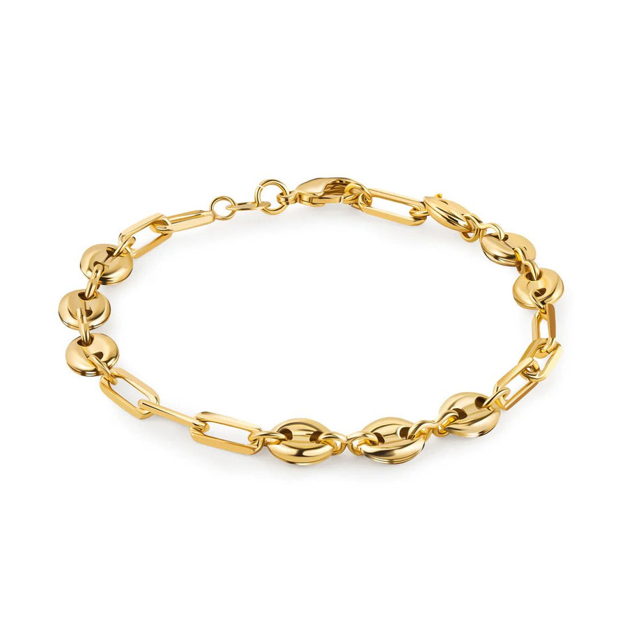 18K Gold Mariner and Paperclip Link Bracelet 8 Image 1