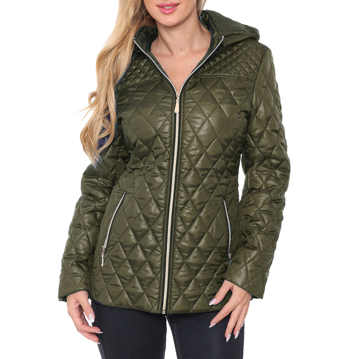 White Mark Womens Puffer Coat Image 4